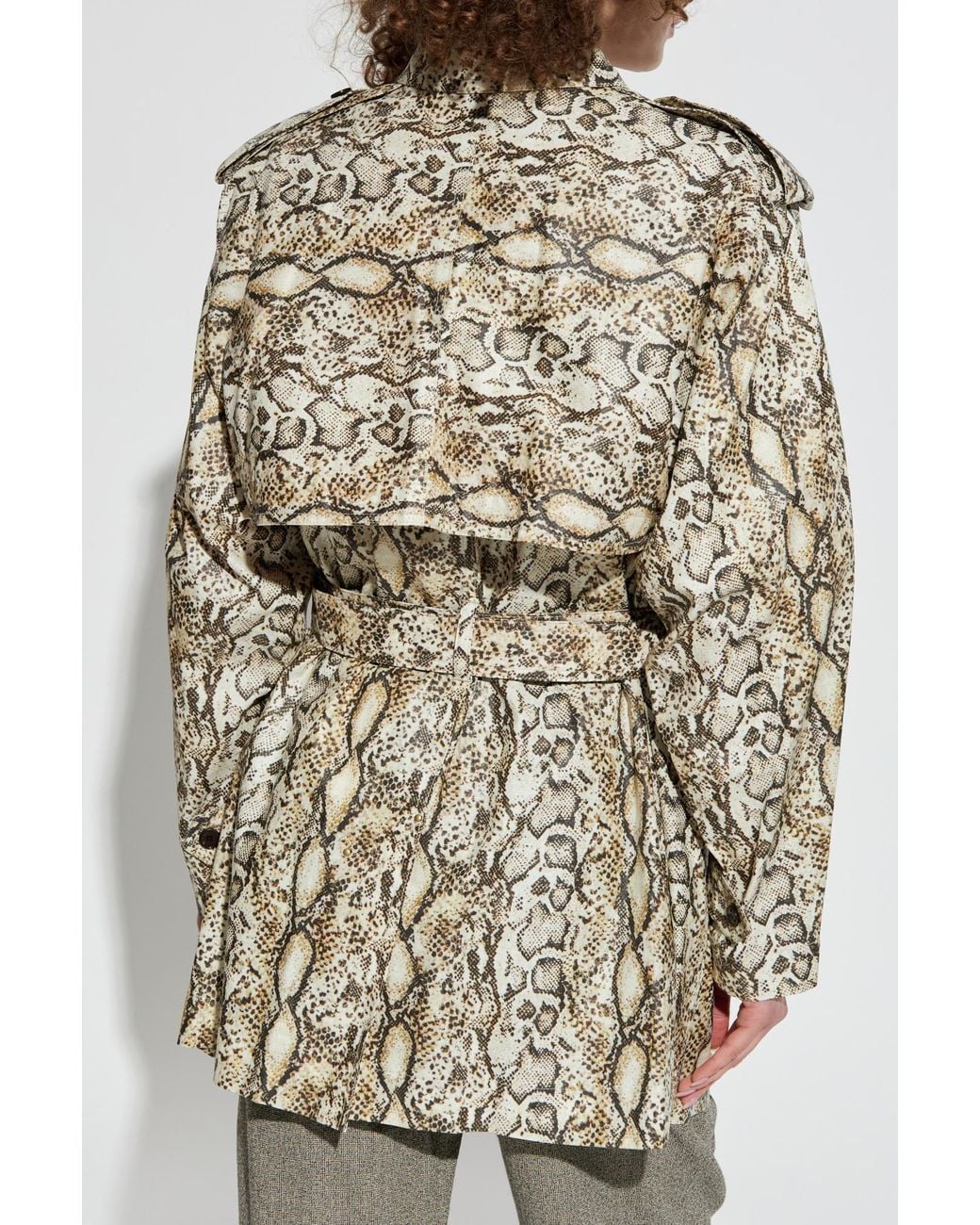 Isabel Marant White Franny Animal Print Trench Coat