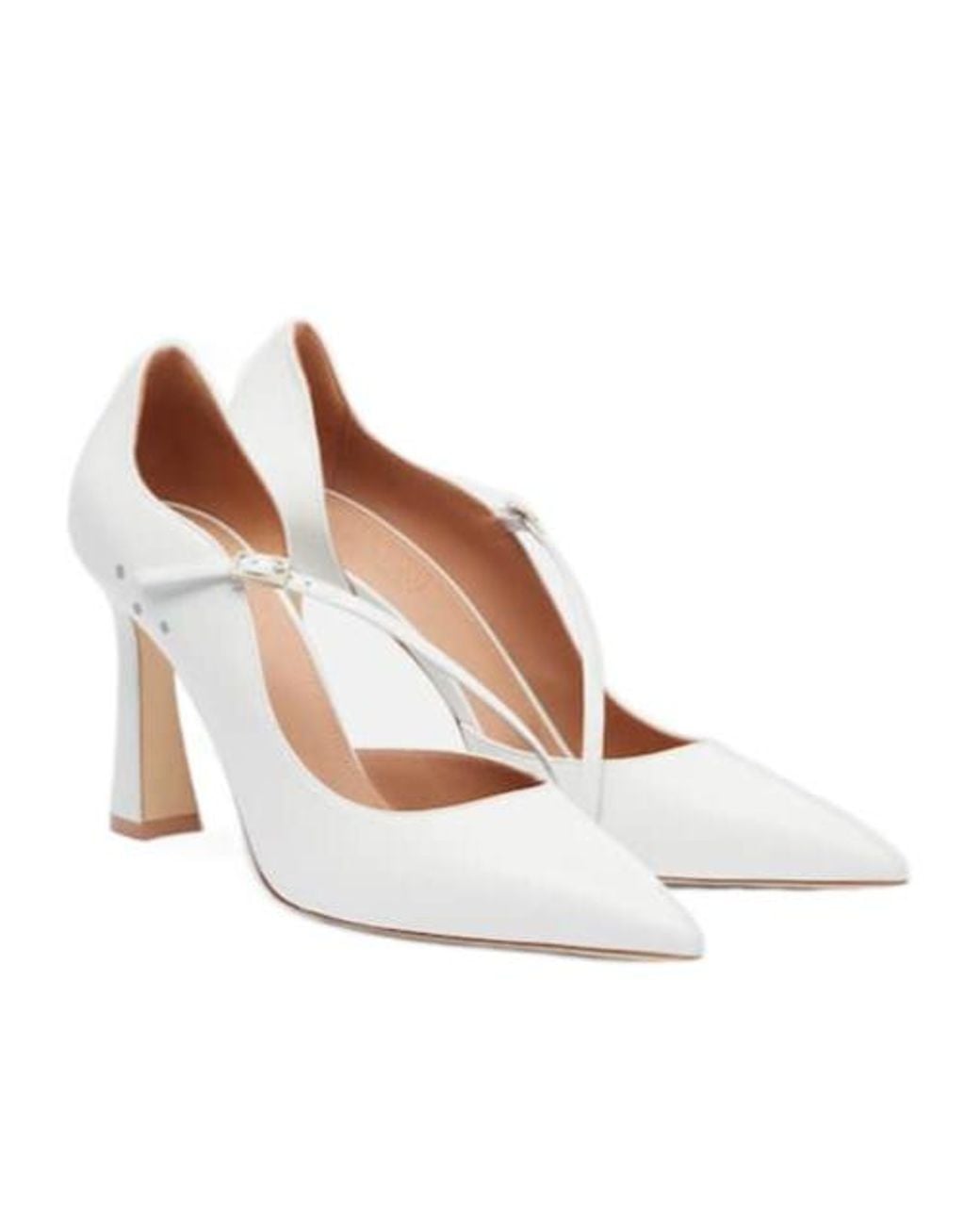 Malone Souliers White Bettina 90 Patent Leather Pumps