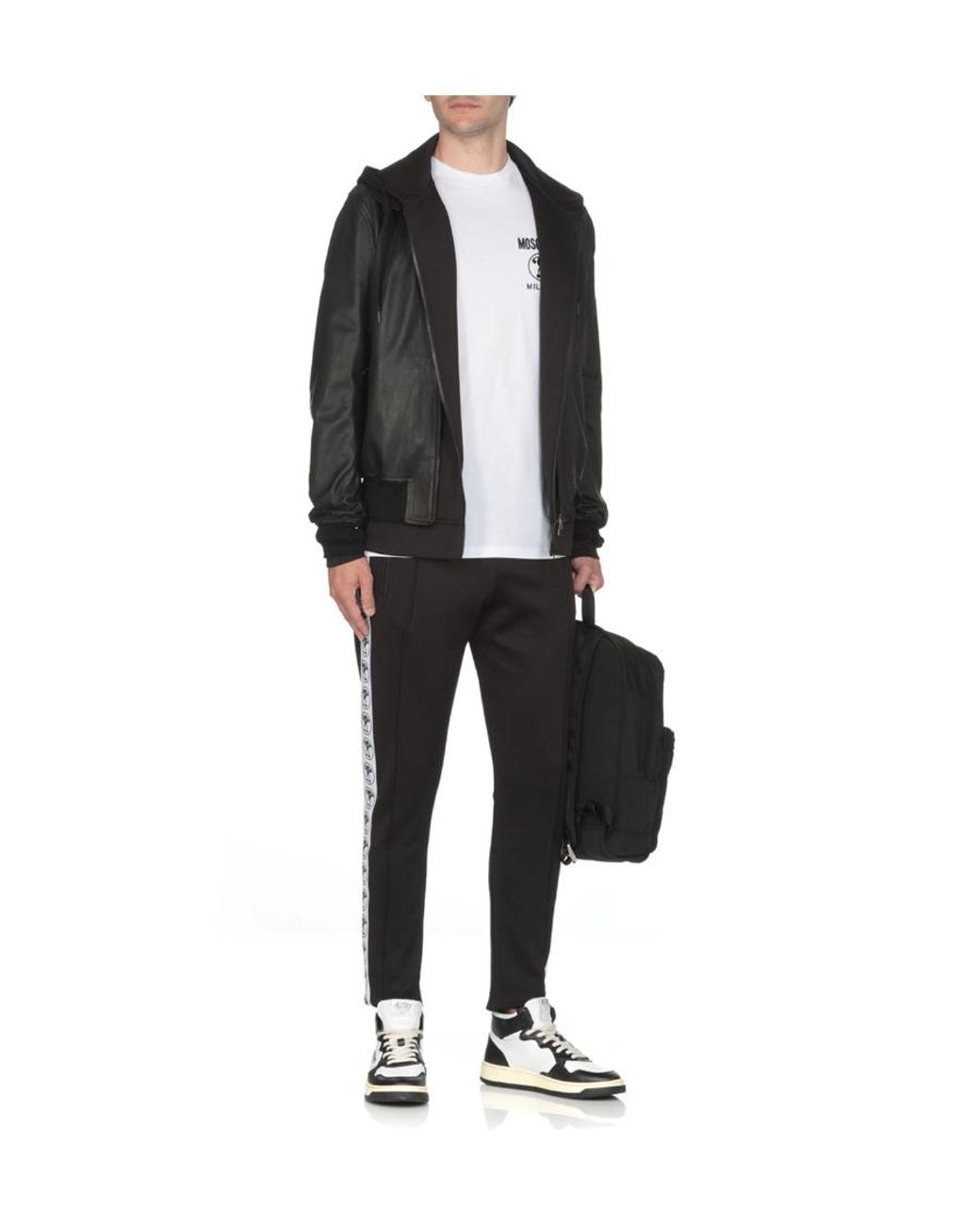 Moschino White Logo Printed Crewneck T-Shirt for men