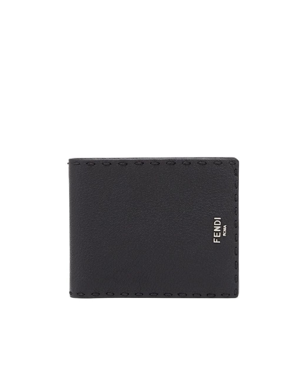 Fendi Black Selleria Bi-Fold Wallet for men