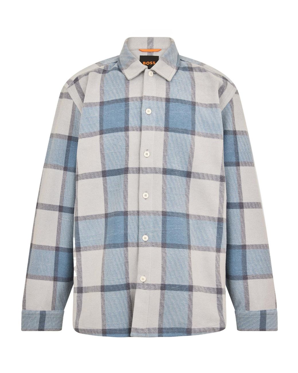 Boss Blue Color-Blocked Plaid Jacket for men
