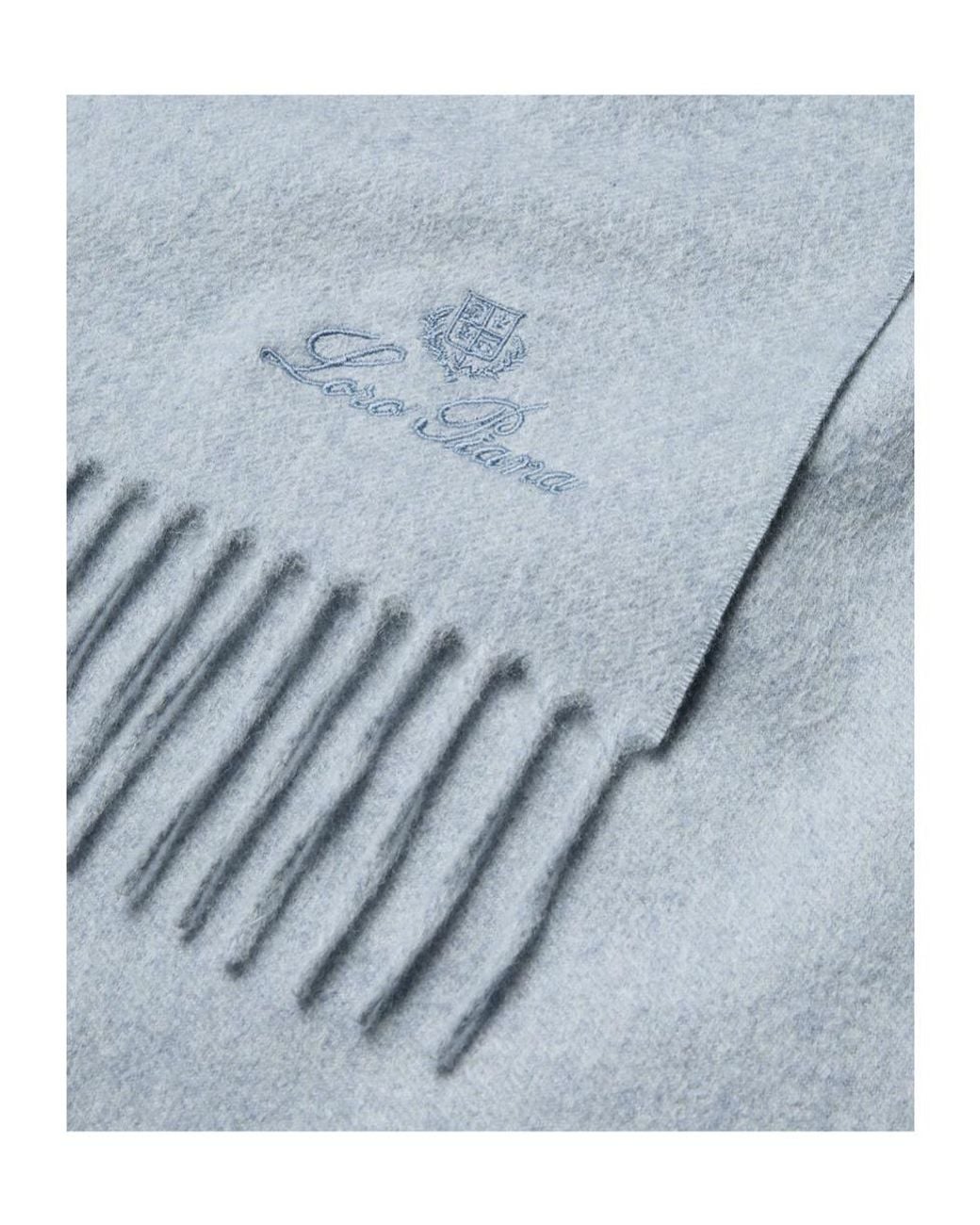 Loro Piana Blue Grande Unita Scarf for men