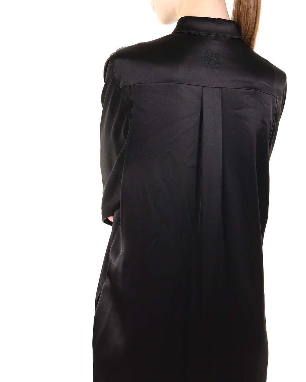 Loewe Black Draped Shirt Dress