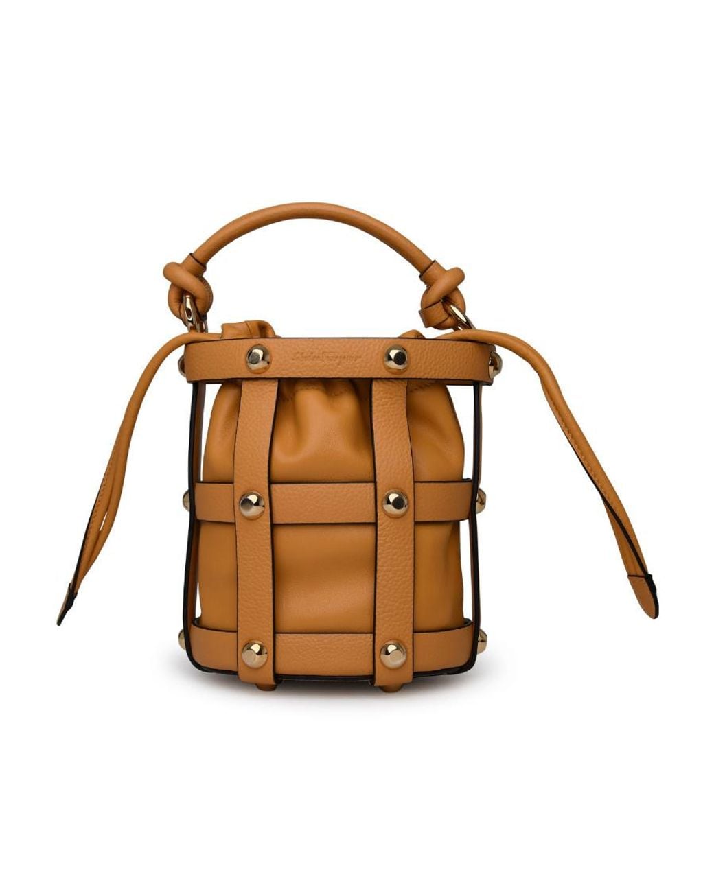 Ferragamo Brown Ferragamo Cage Small Shoulder Bag