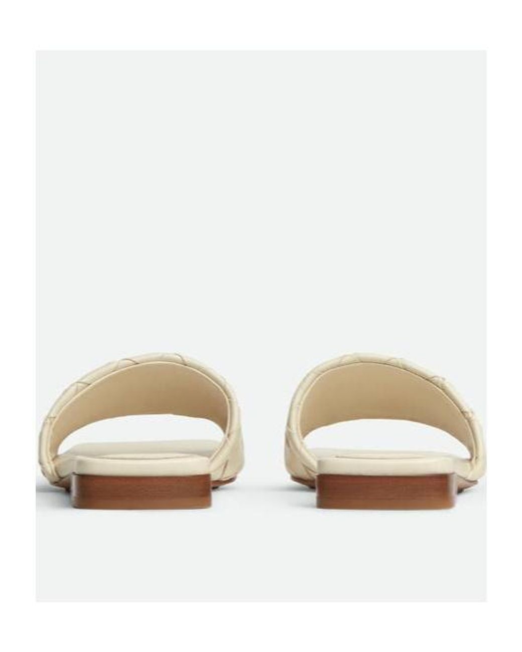 Bottega Veneta White Parco Intrecciato Flat Sandals