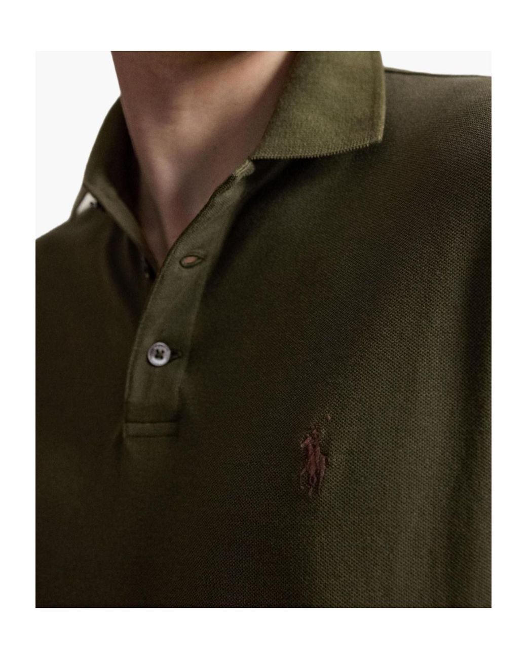 Polo Ralph Lauren Green Custom Slim Fit Mesh Polo Shirt for men