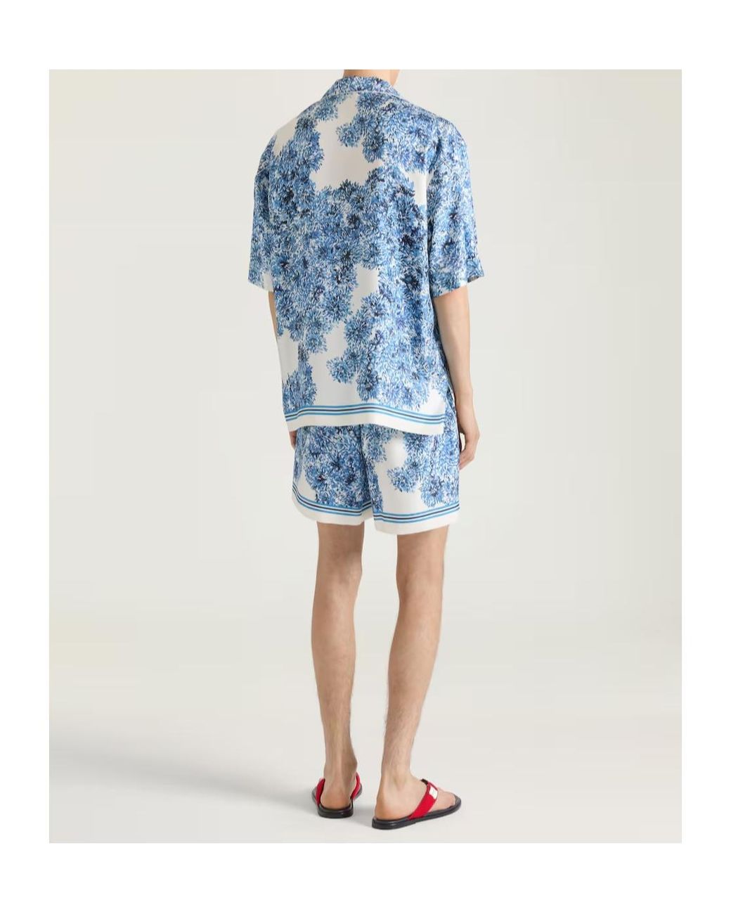 Givenchy Blue Pompom Printed Short-Sleeved Shirt for men