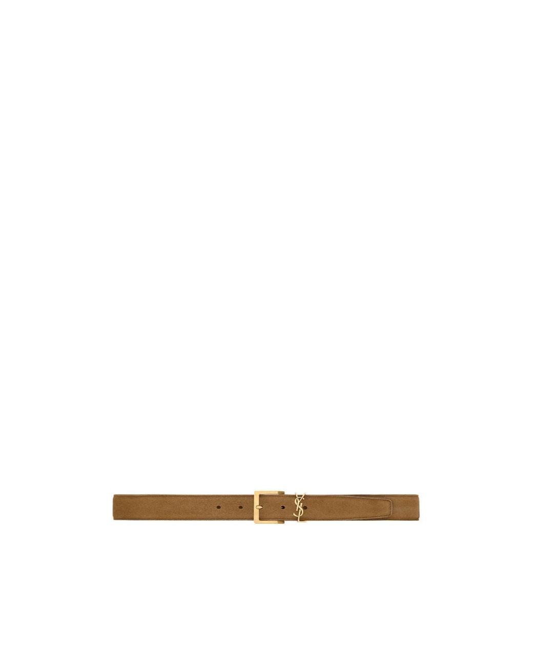 Saint Laurent White Cassandre Vadim Belt for men