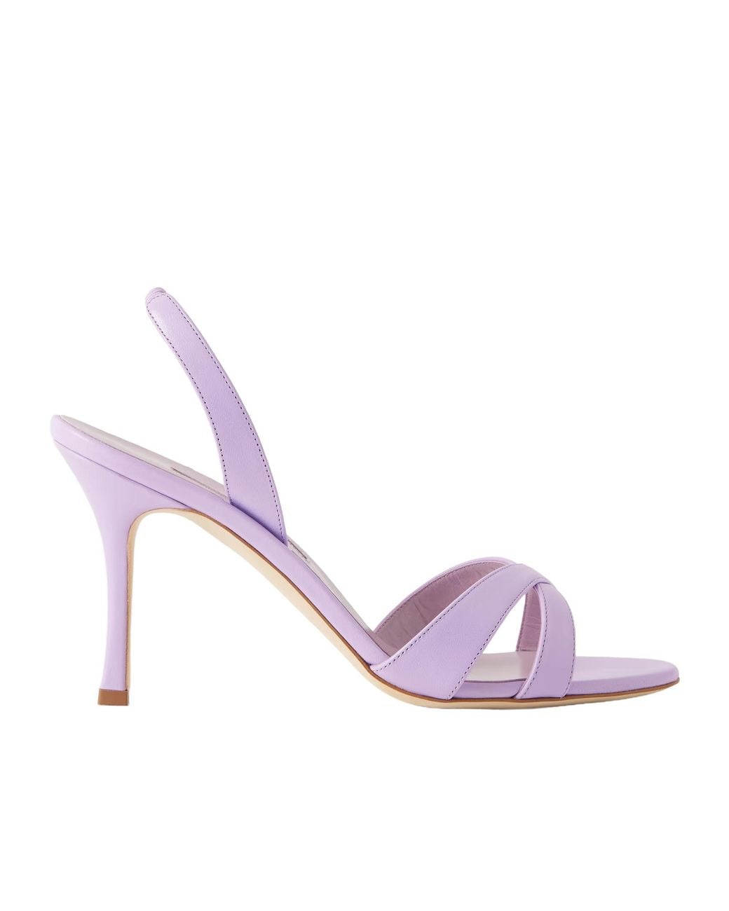 Manolo Blahnik Pink Leather Slingback Sandals