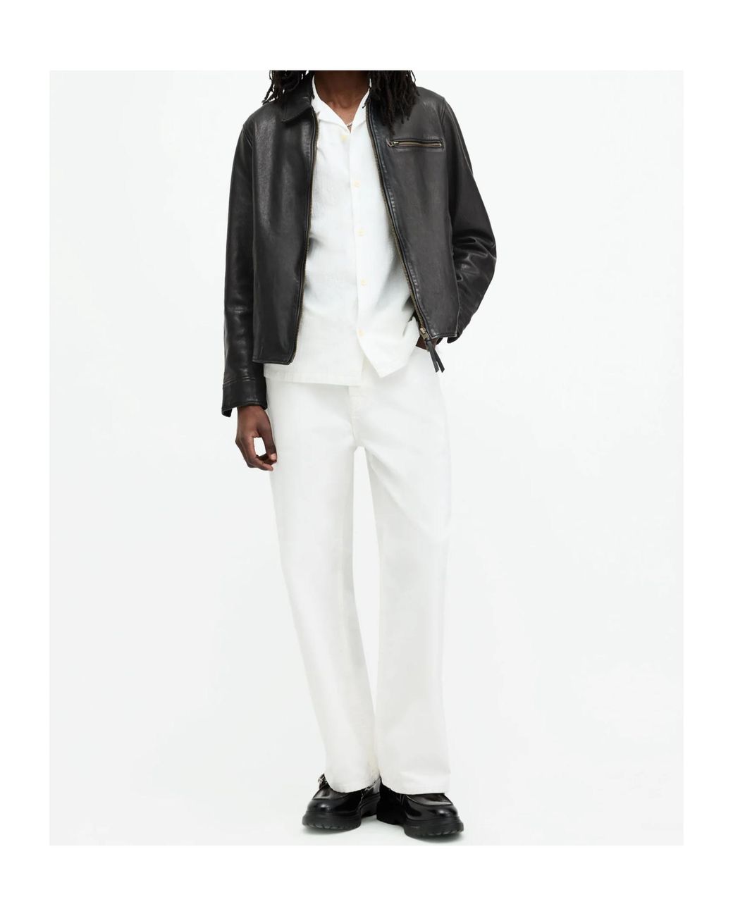AllSaints Black Miller Leather Jacket for men