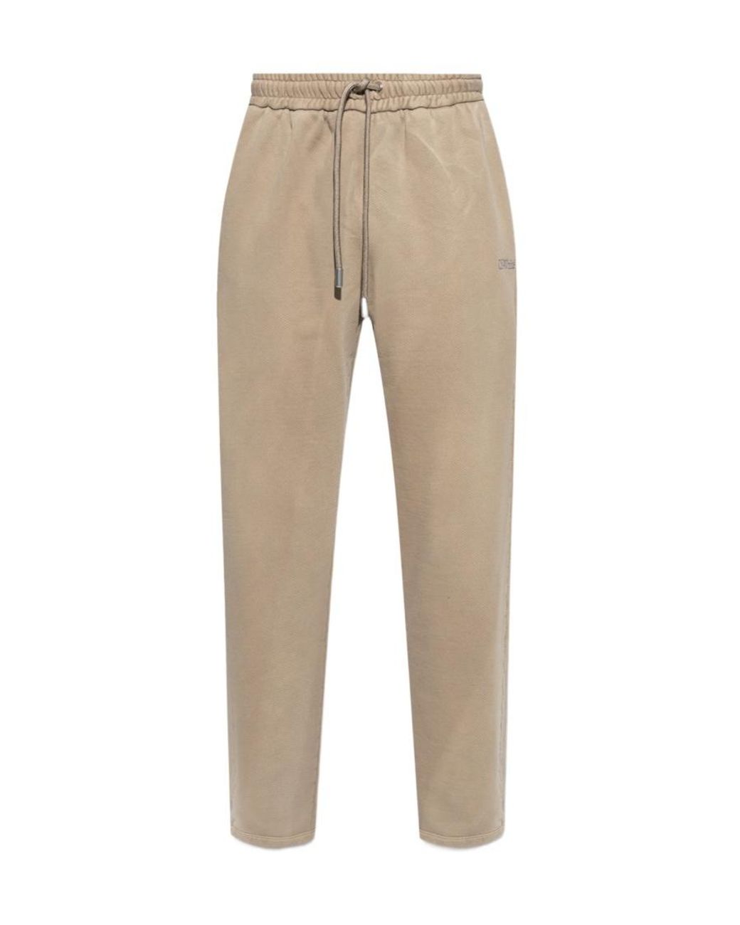 Off-White c/o Virgil Abloh Natural Logo Embroidered Drawstring Sweatpants for men