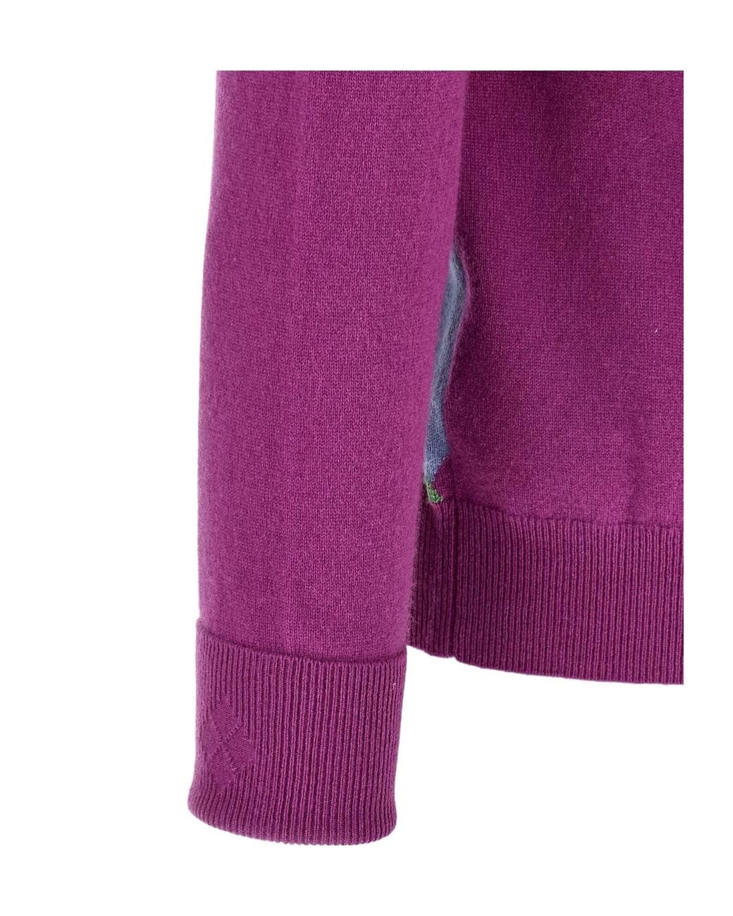 Ballantyne Pink Diamond Intarsia V-Neck Knitted Sweater for men