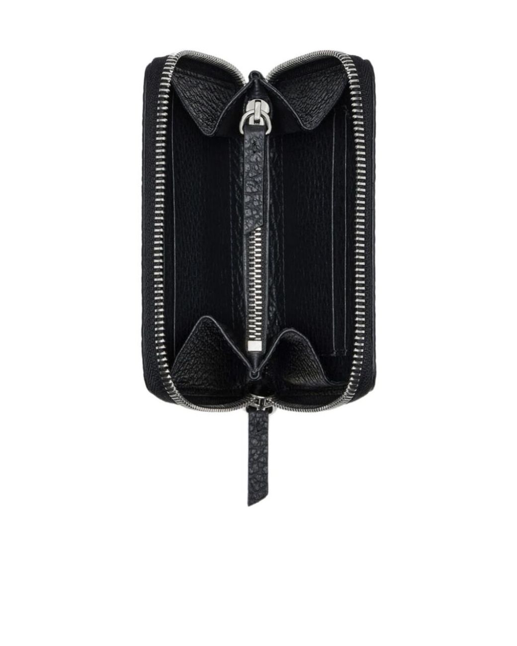 Maison Margiela Black Small Four Stitches Zip Wallet