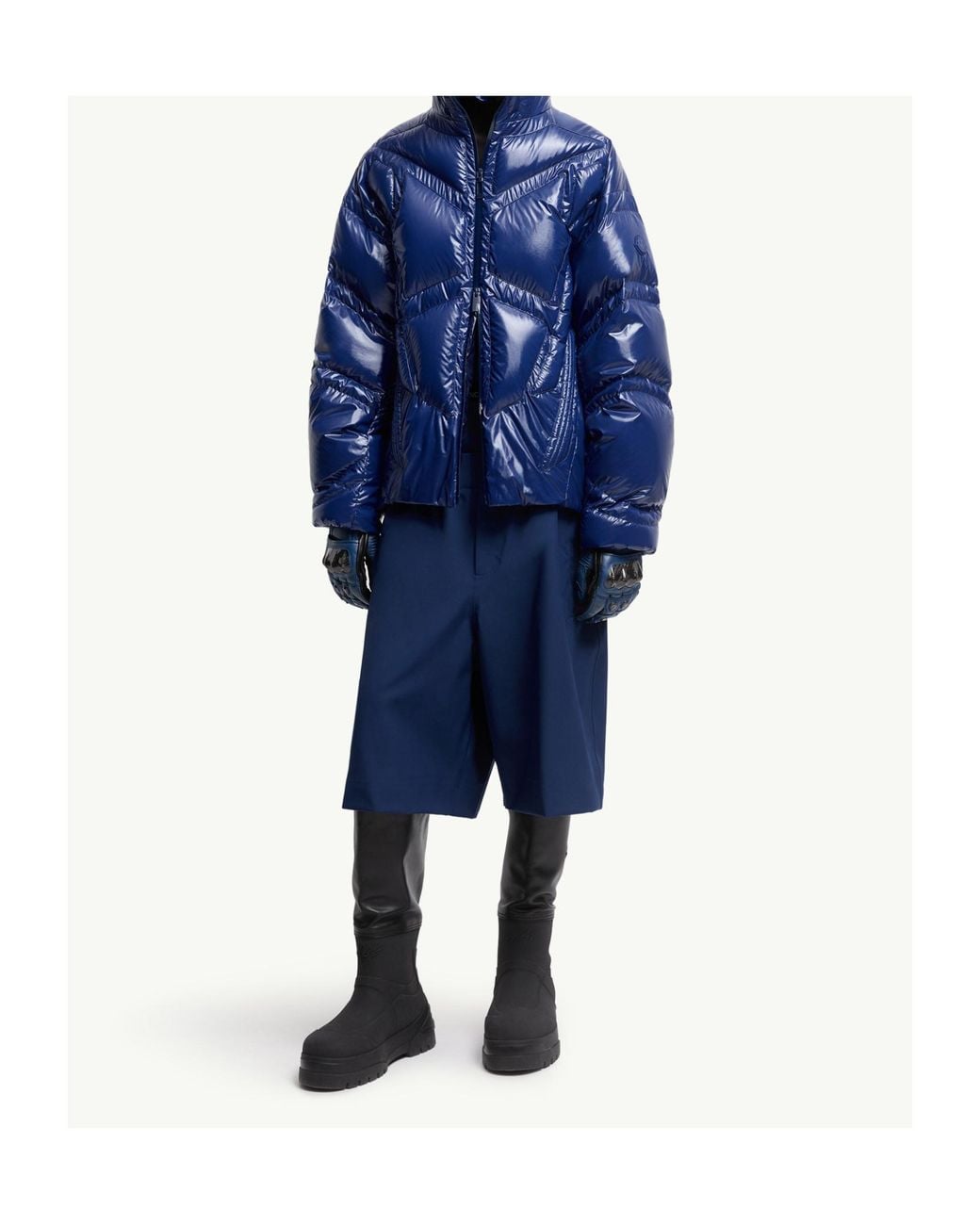 Moncler Blue Long-Sleeved Down Jacket for men