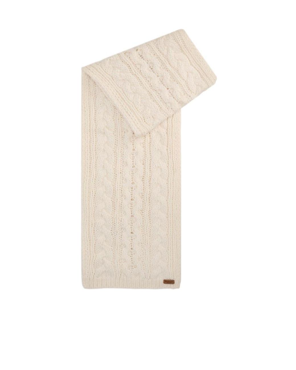 Barbour White Cable-Knit Scarf And Beanie Hat Set