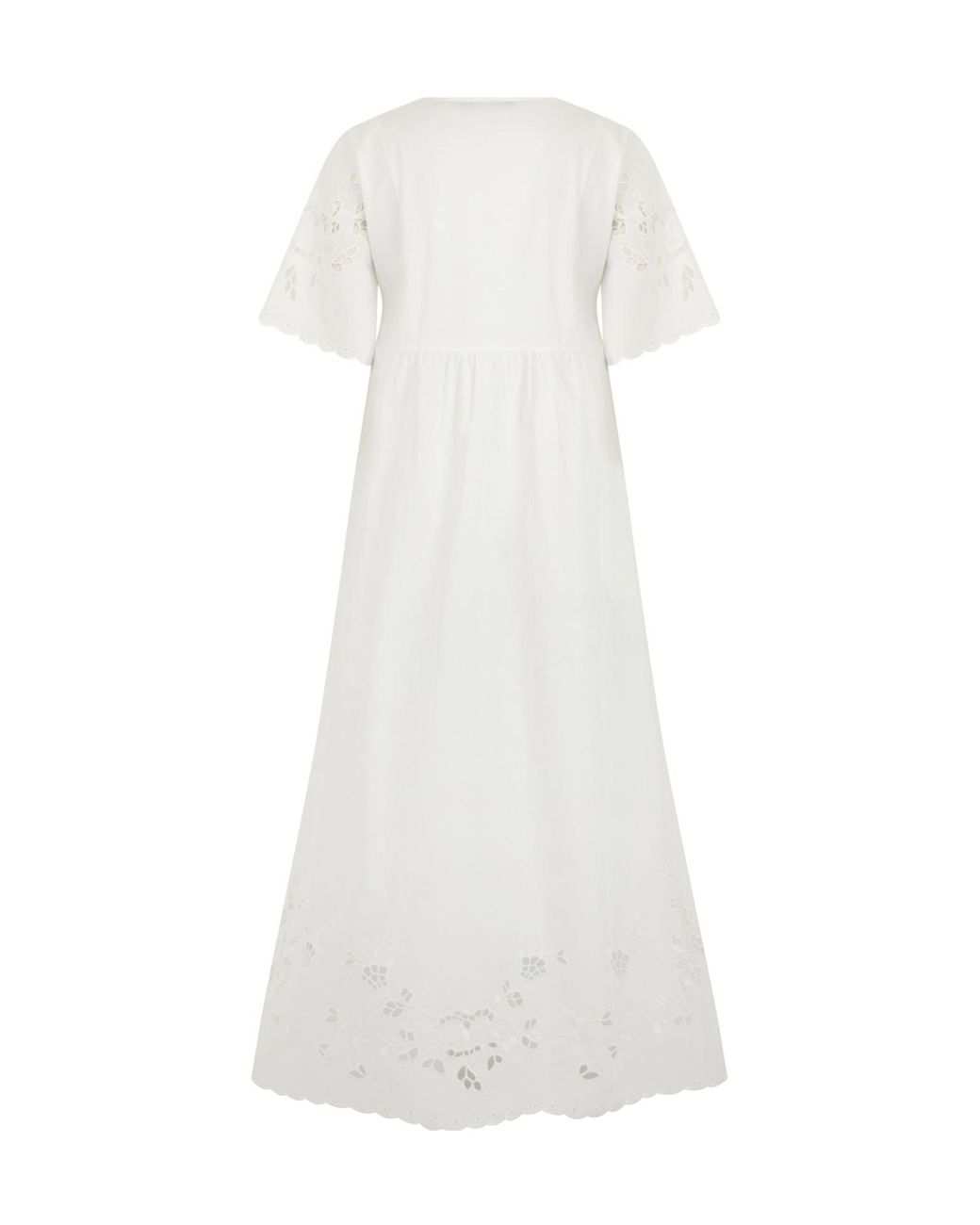 Weekend by Maxmara White Embroidered V-Neck Dress