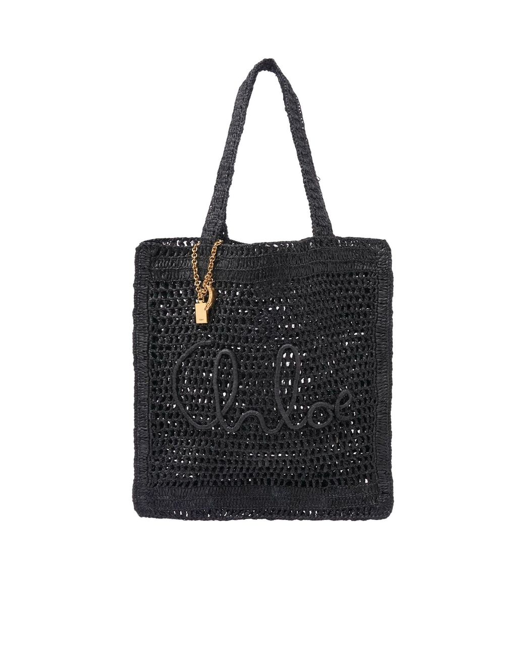 Chloé Black Chloé Summer Banana Logo Detailed Tote Bag