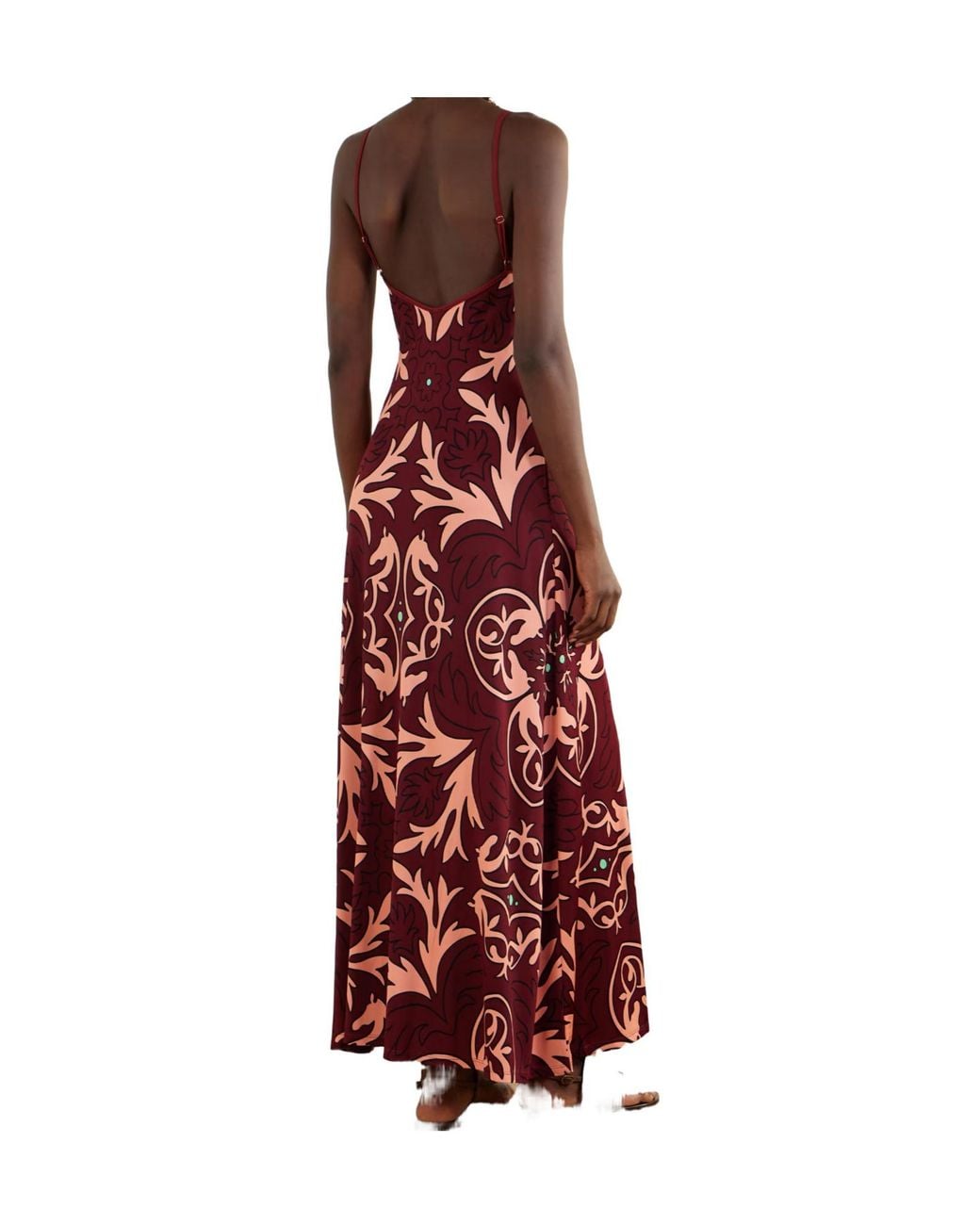 Johanna Ortiz Red Printed Stretch-Jersey Maxi Dress