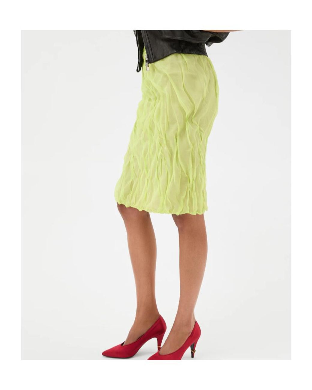 Versace Green Draped Pencil Skirt