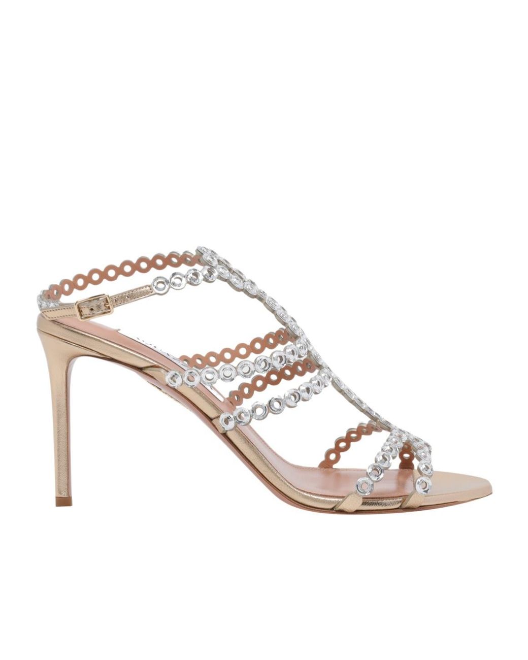 Aquazzura Metallic Buckled Sandals