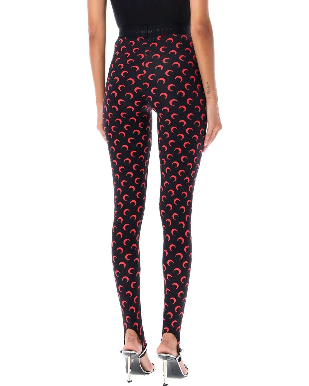 MARINE SERRE Blue All-Over Print Leggings With An Elastic Waistband