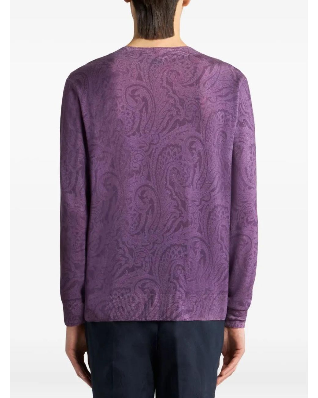 Etro Purple Paisley-Print Jumper for men
