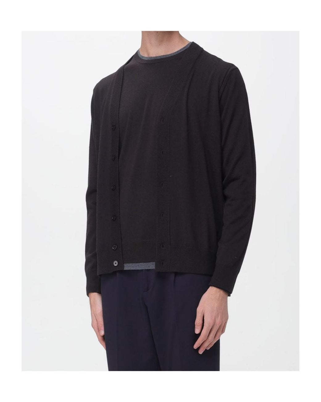 Paolo Pecora Blue Fine-Knit Button-Up Cardigan for men