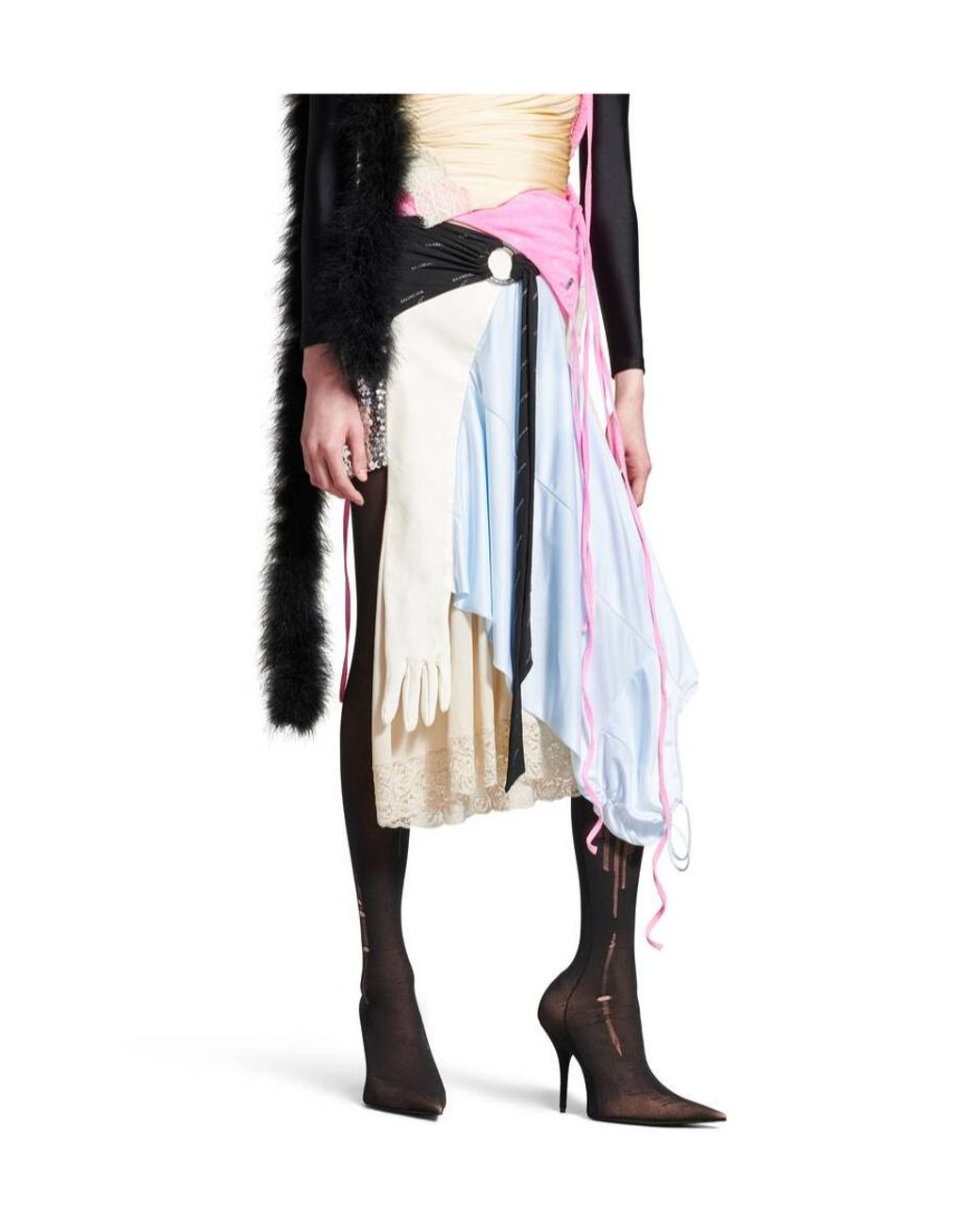 Balenciaga Blue Messy Patched Skirt