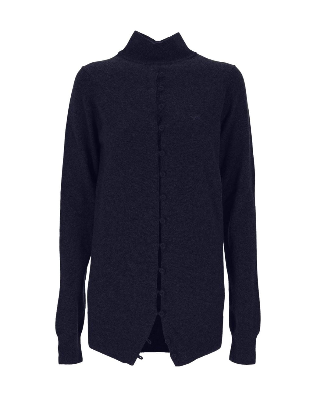 Mugler Blue Cashmere Open Cardigan