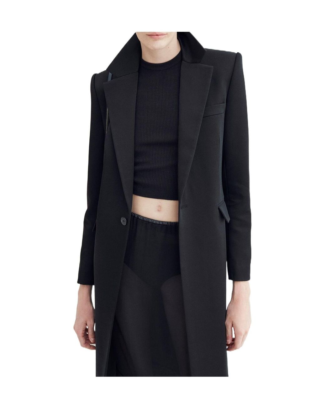 Saint Laurent Black Single-Breasted Coat