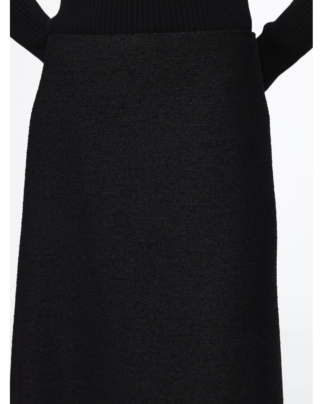 Fendi Black A-Line Midi Skirt
