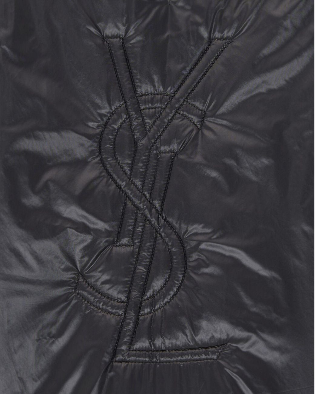 Saint Laurent Gray Saint Logo Embossed Drawstring Jacket for men