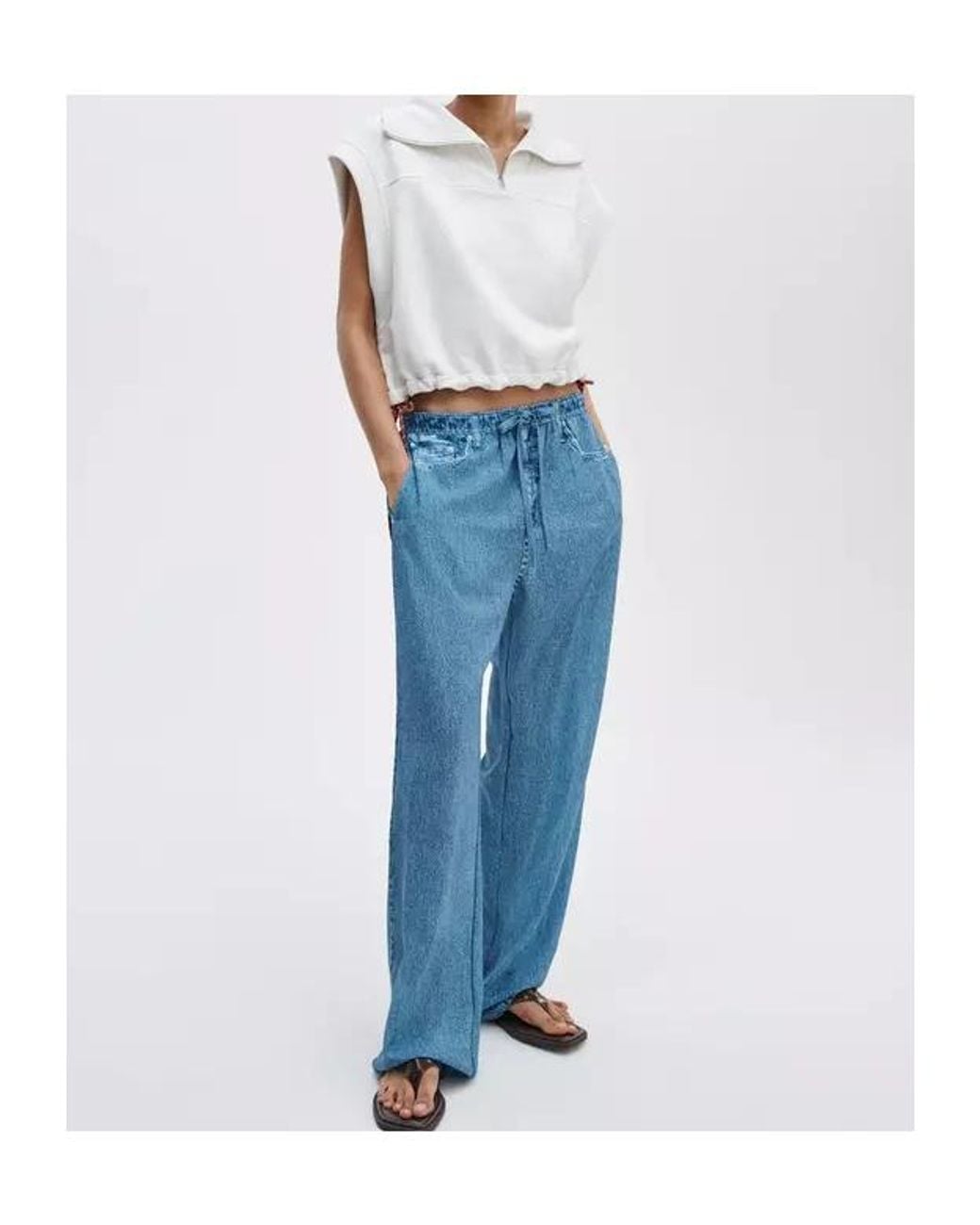 Rag & Bone White Vintage Terry Half-Zip Muscle Tee