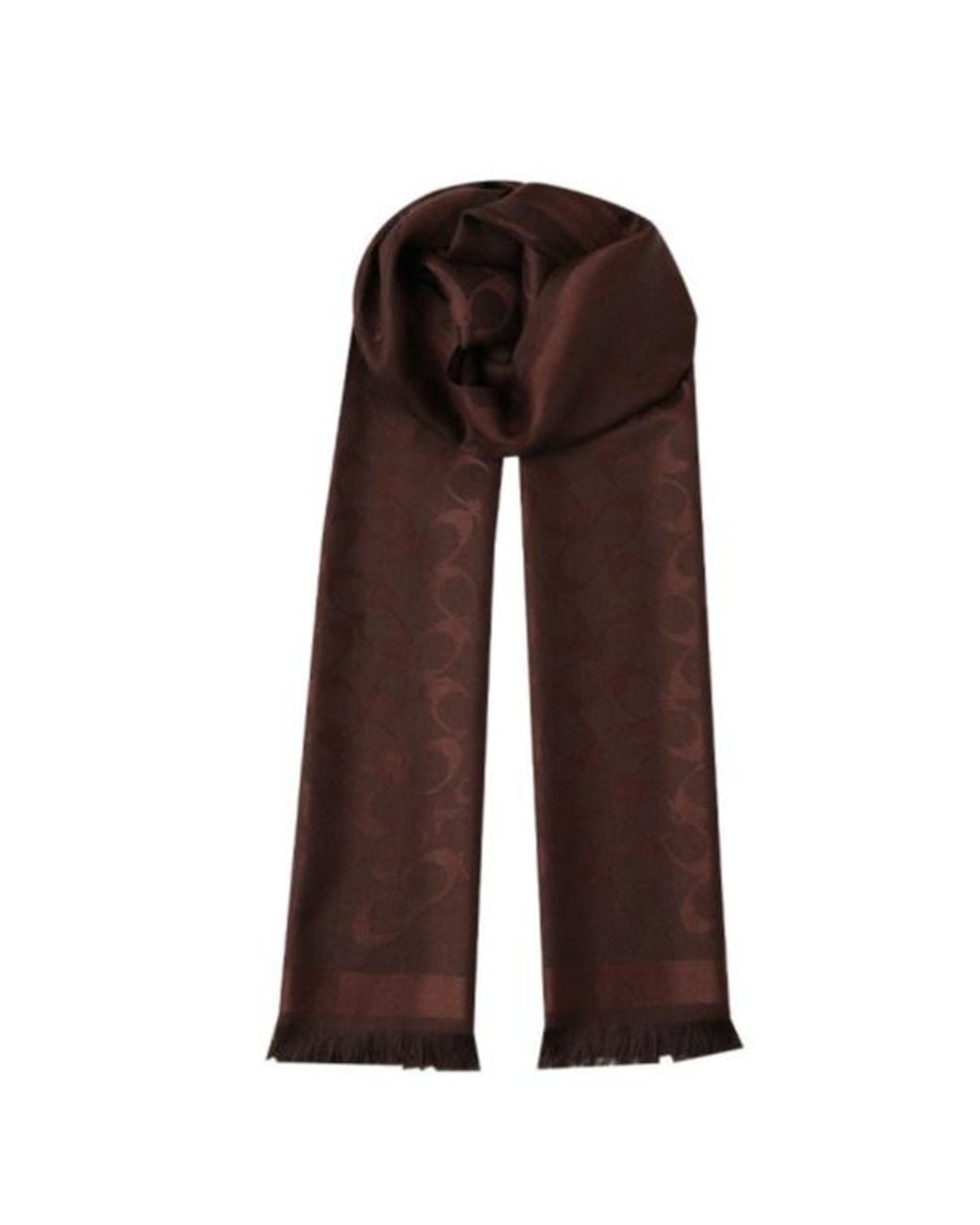 COACH Brown Tasseled Scarf
