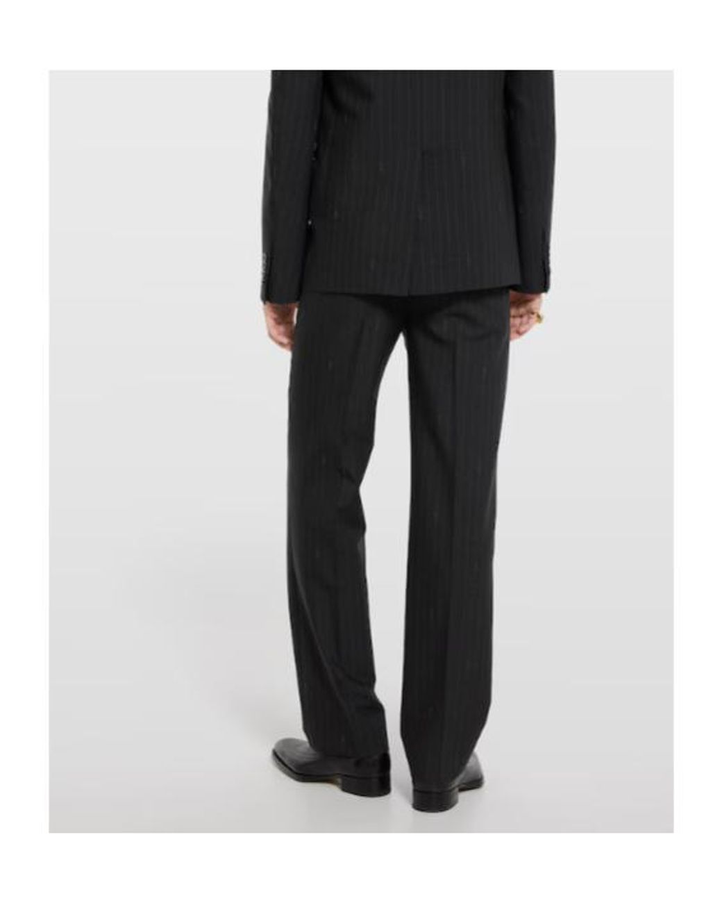 Gucci Black Pinstripe Wool Pants for men