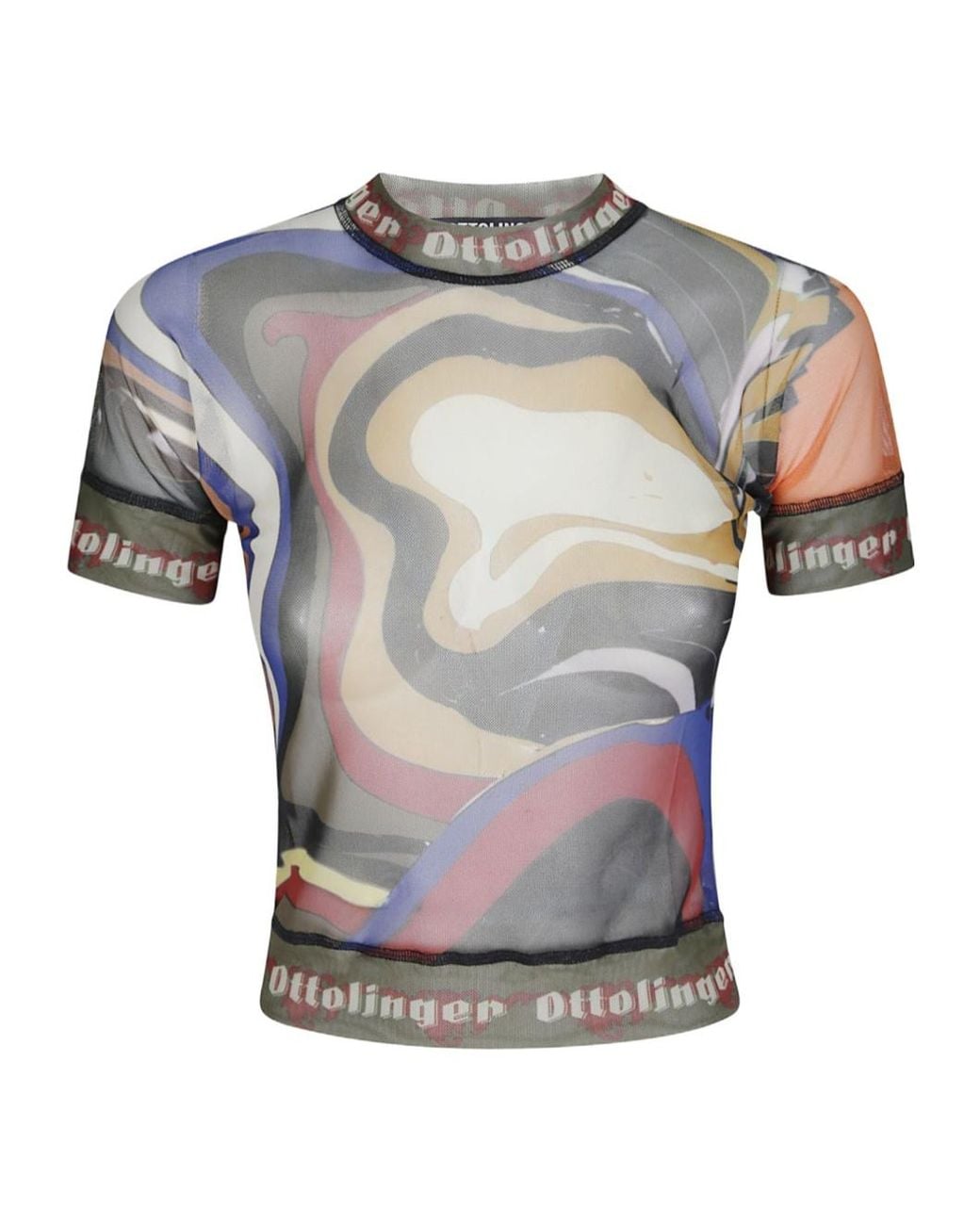 OTTOLINGER Gray Logo Print Mesh T-Shirts