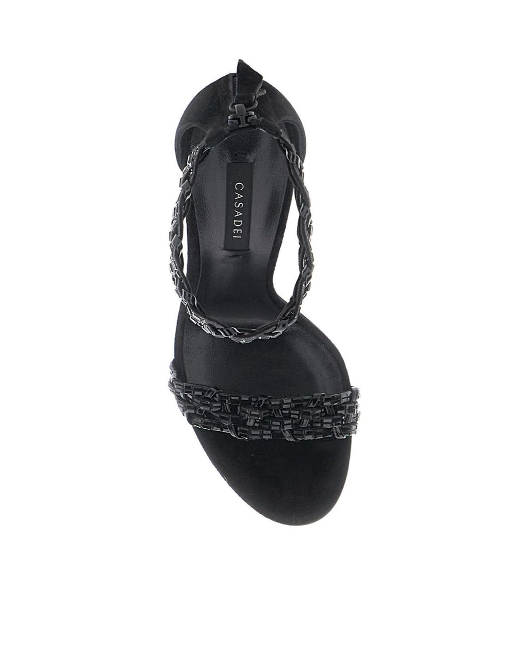 Casadei Black Beaded Sandals