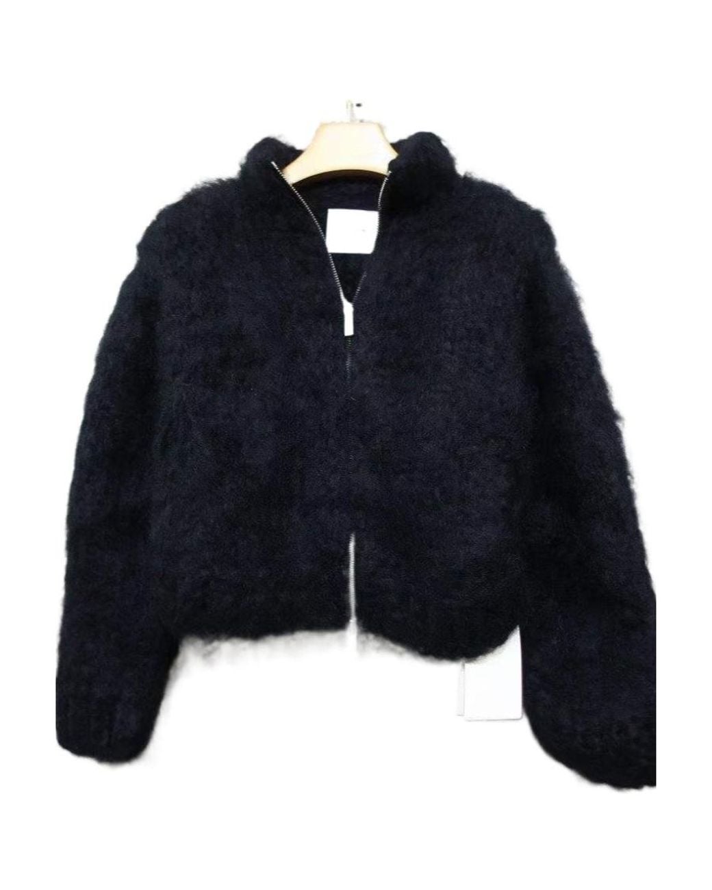 Jil Sander Blue Zipper Long-Sleeved Sweater