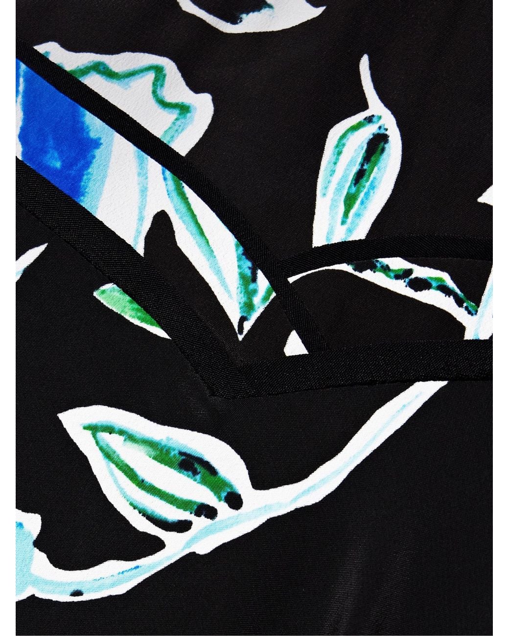 Diane von Furstenberg Blue Seline Floral-Print Crepe De Chine Maxi Dress