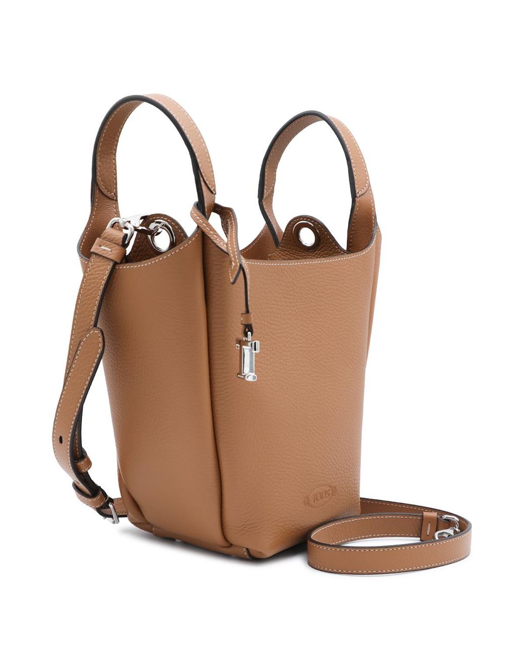 Tod's Brown Structured Bucket Bag