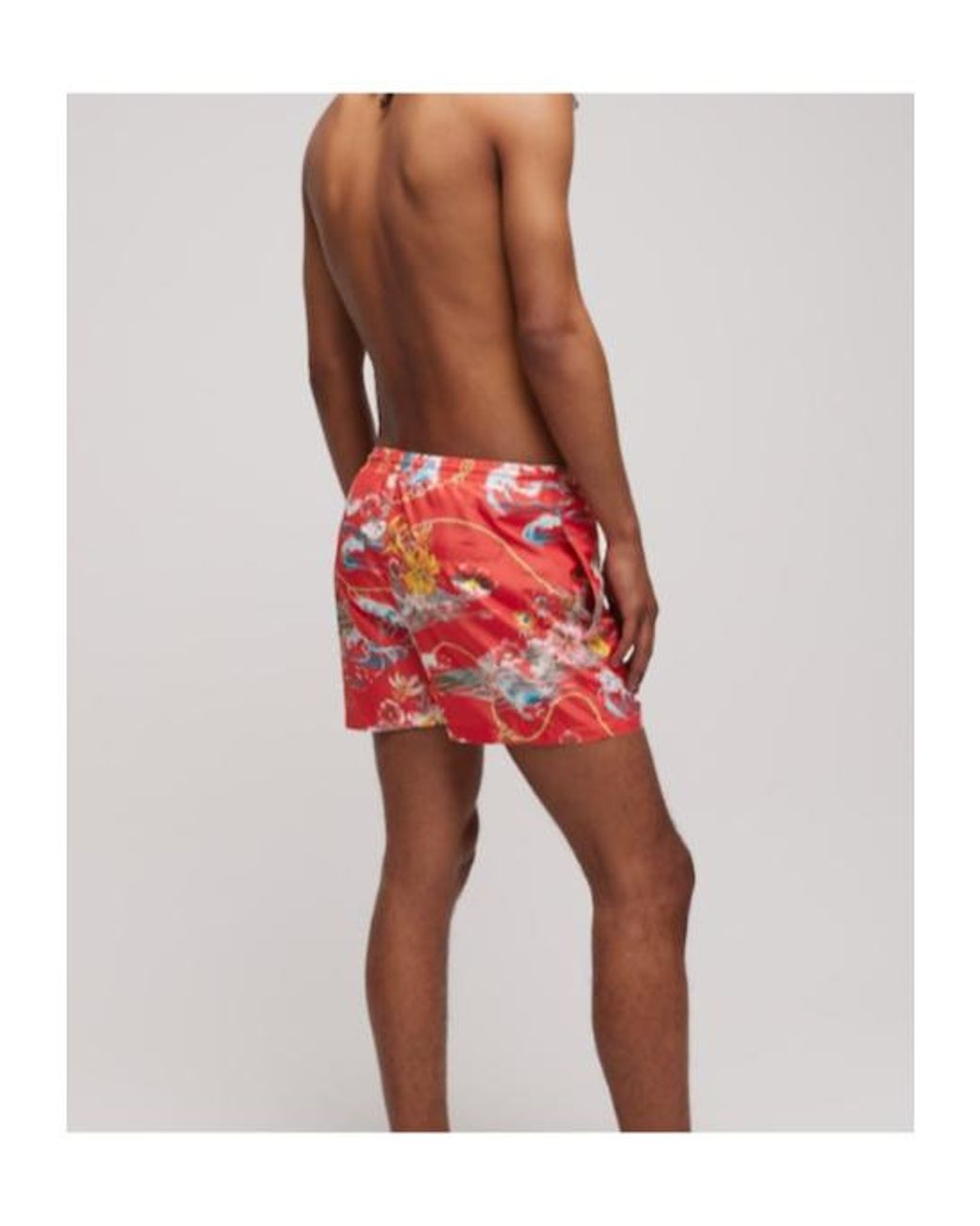 Gucci Red Printed Silk Twill Shorts for men