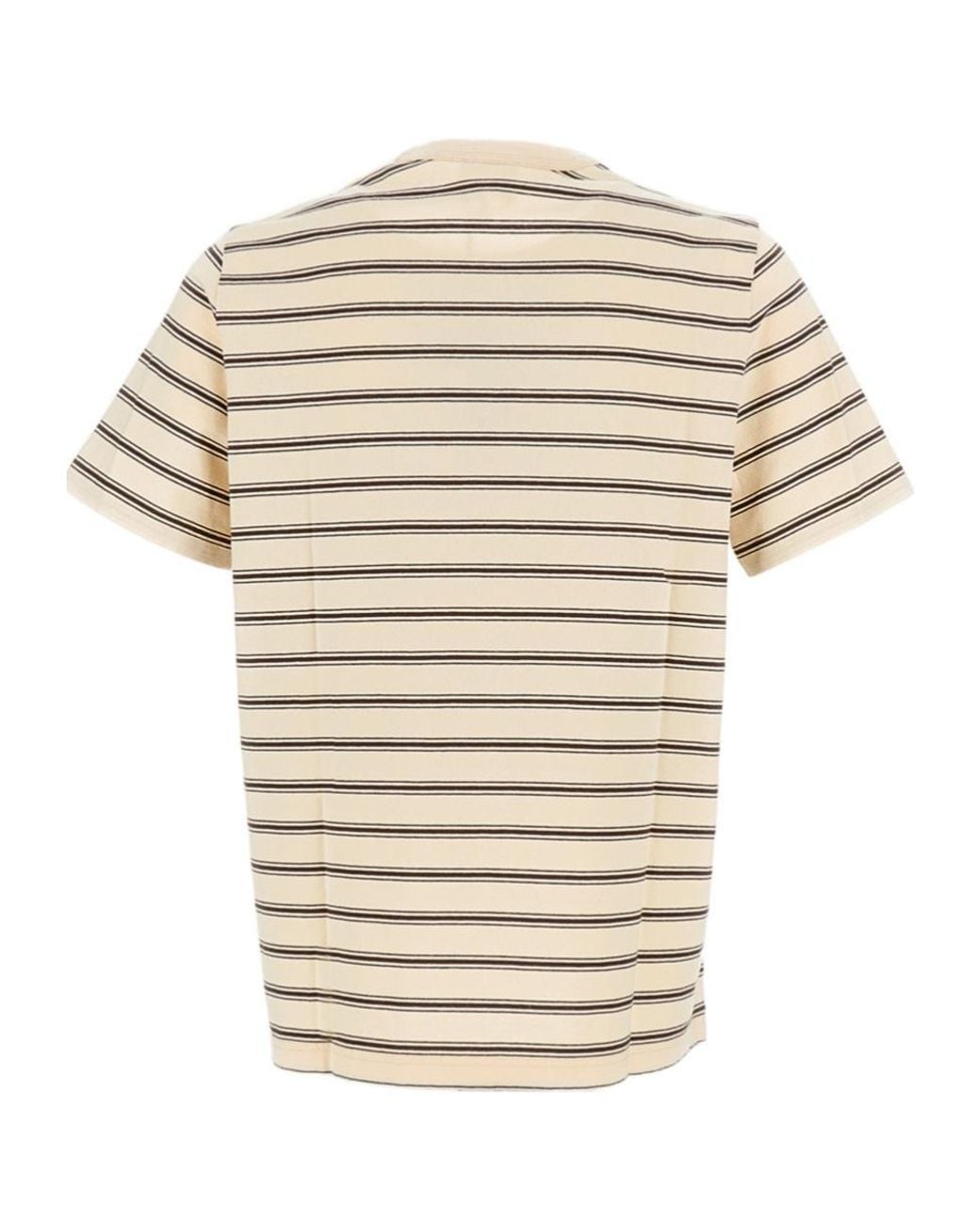 A.P.C. White Striped Crewneck T-Shirt for men