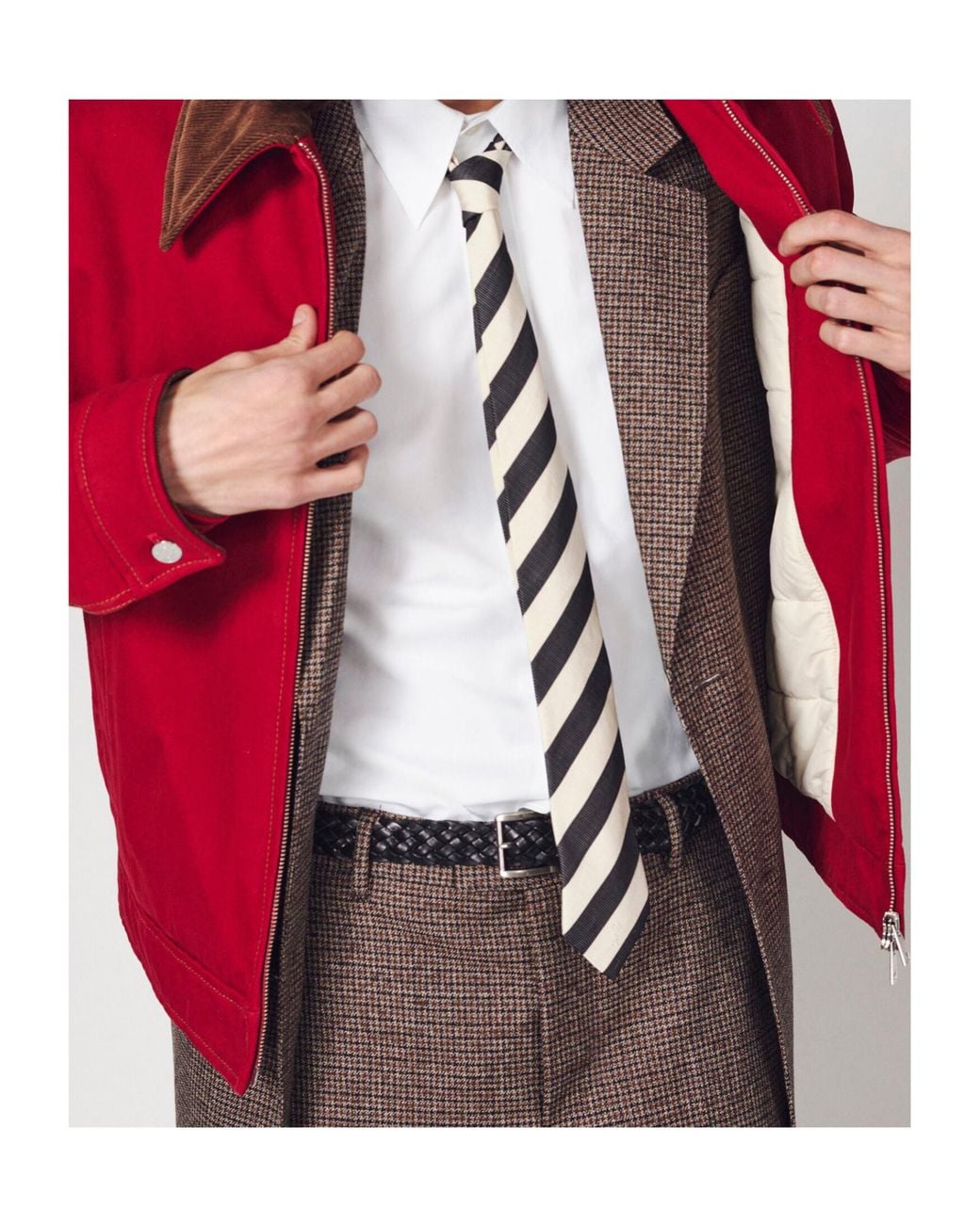 AMI Red Ami Ami De Coeur Zipped Jacket for men