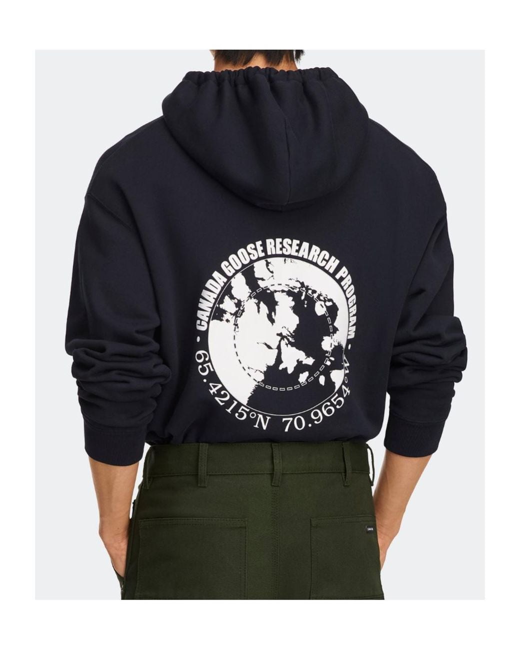 Canada Goose Blue Rove Globe Relaxed Full Zip Hoodie for men