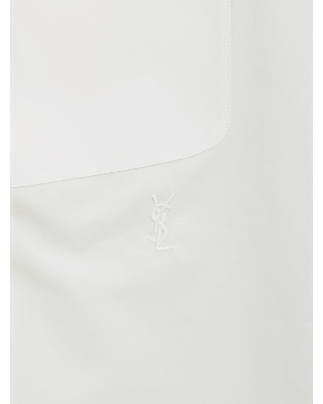 Saint Laurent White Smoking Bib Front Button-Up Shirt for men