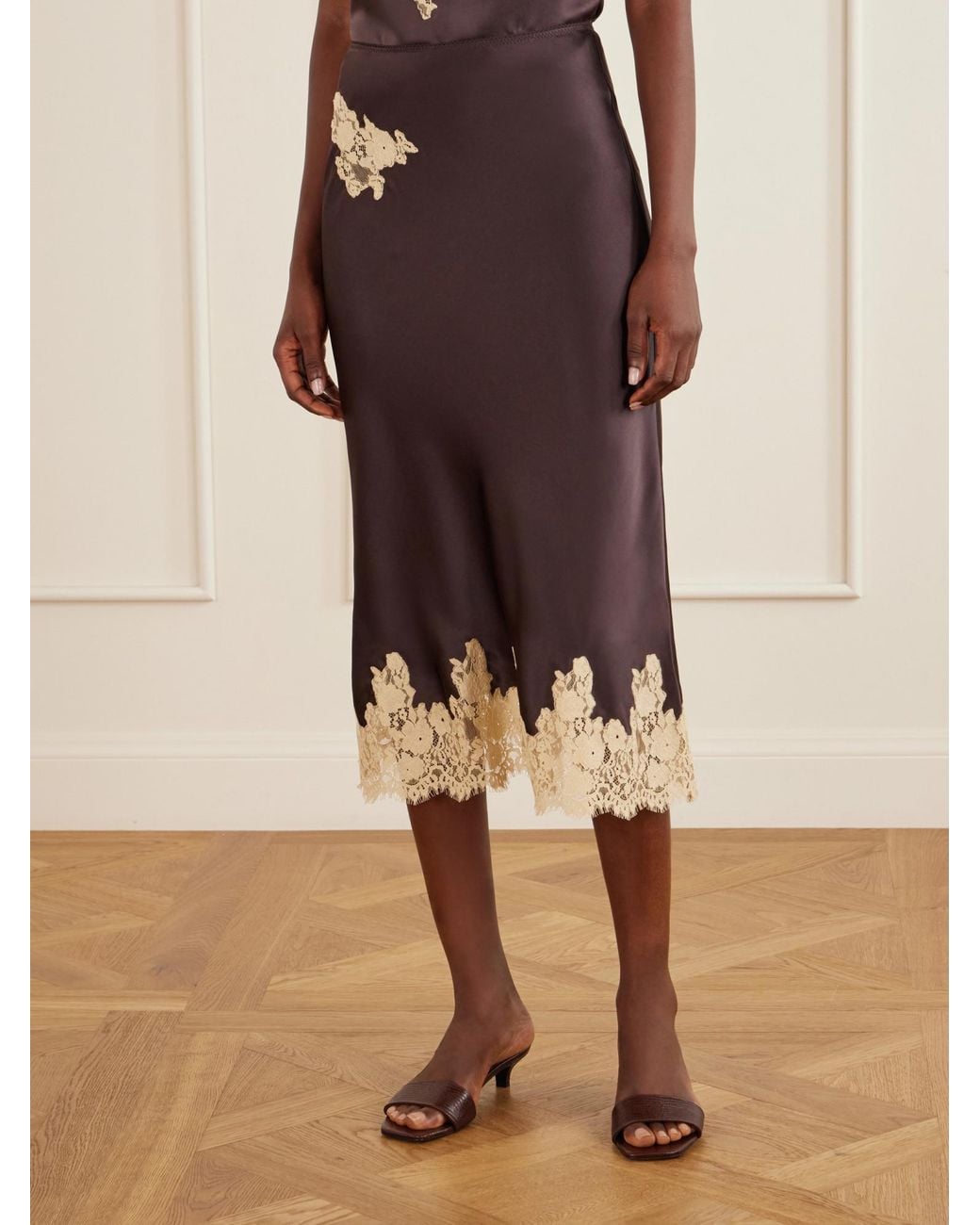 Doen Purple Silk Midi Skirt