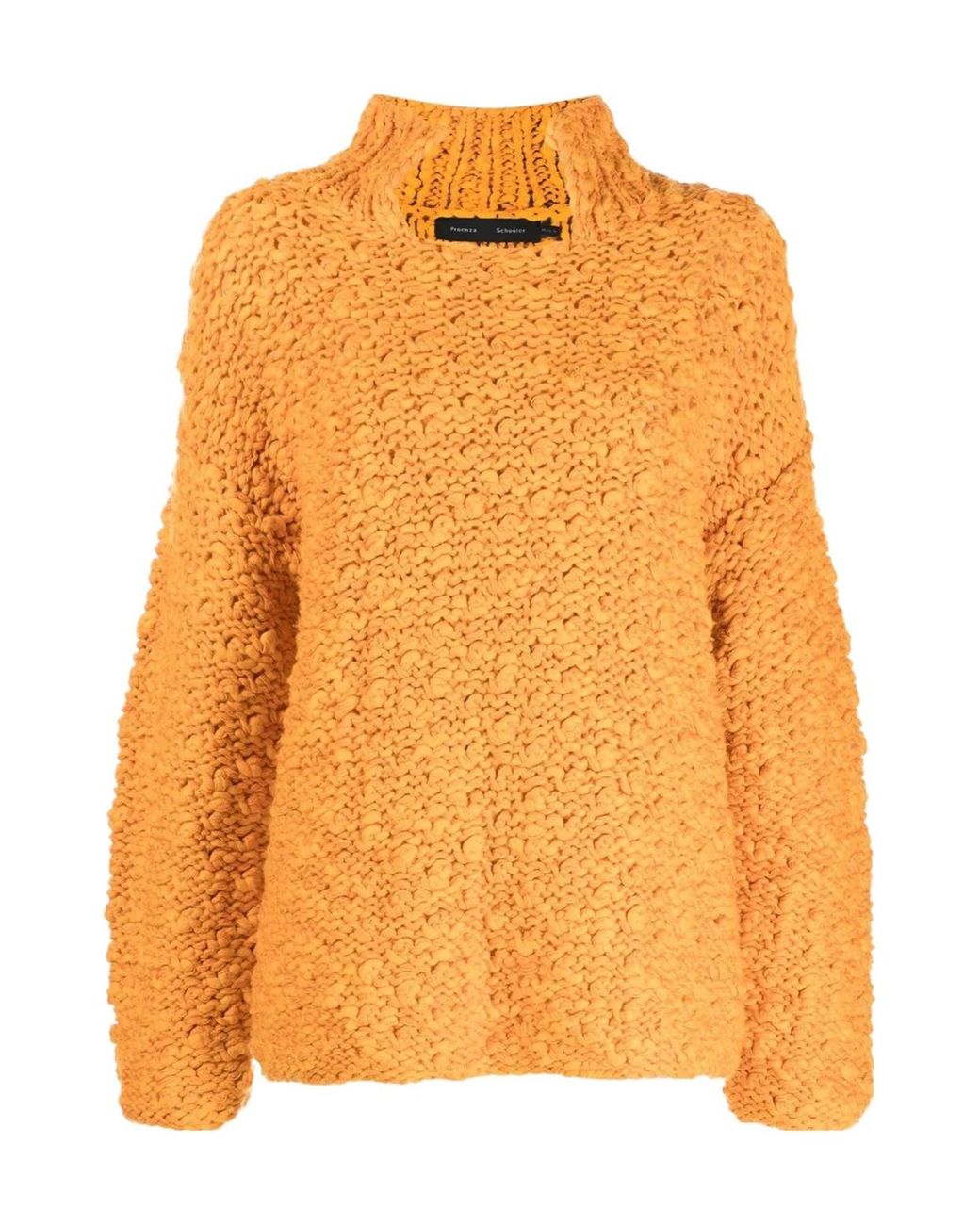 Proenza Schouler Orange Square-Neck Chunky-Knit Jumper