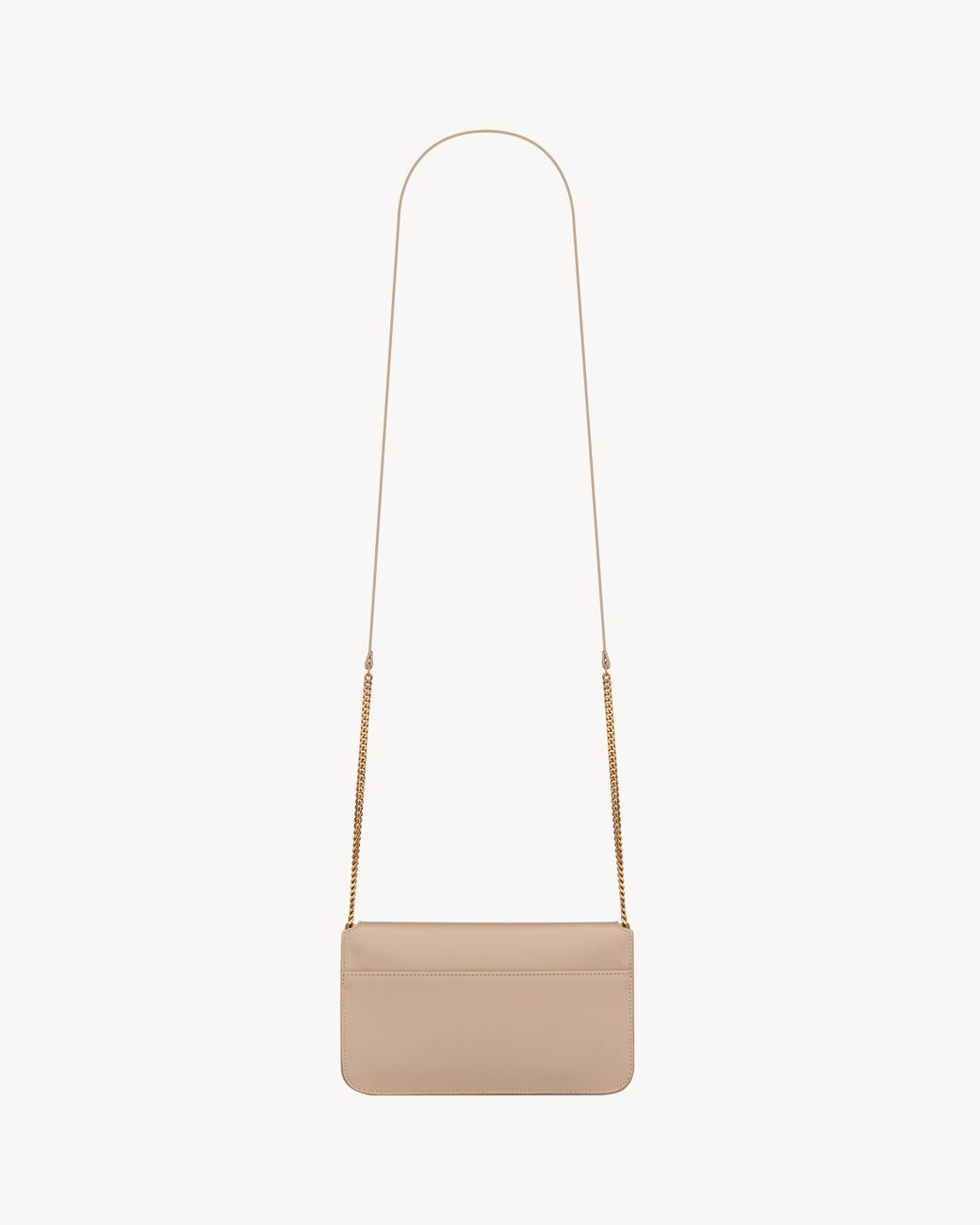 Saint Laurent White Monogram Smooth Leather Shoulder Strap Phone Pocket