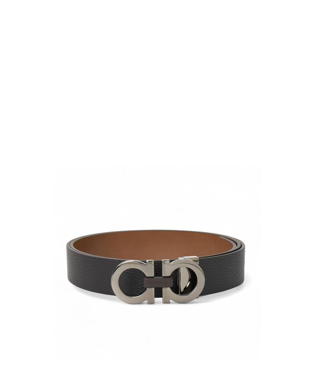 Ferragamo White Reversible And Adjustable Gancini Belt for men