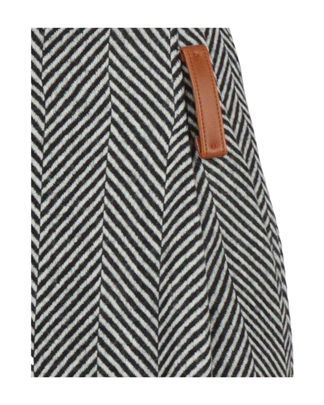 Forte_forte Gray Herringbone Pleated Trousers